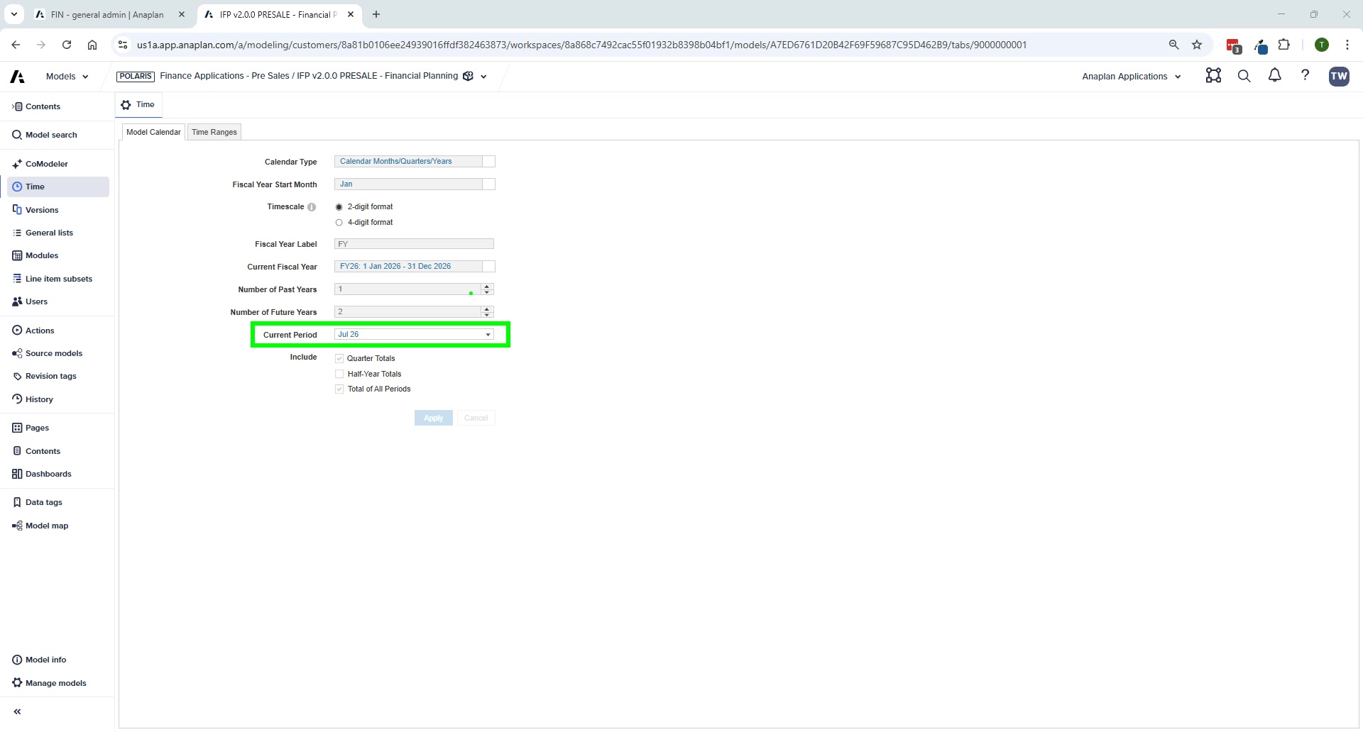 IFP v2.0 back-end — model structure and connections
