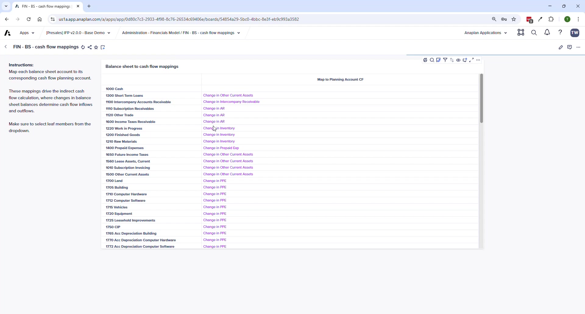 BS Investments sub-schedule — new investment entry with amount, start date, rate, and IS/BS/CF impact preview